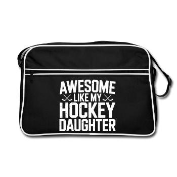 Awesome like my daughter daddy hockey - Retro Bag - black/white - Front