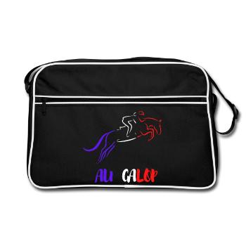 Au GALOP Bleu Blanc Rouge - Sac Retro - noir/blanc - Devant