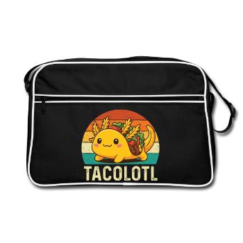 Tacolotl Cute Axolotl Taco Mashup - Retro Bag - black/white - Front