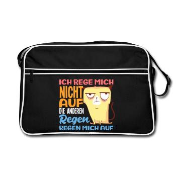 Ich rege mich nicht auf die anderen regen mich auf - Retro Tasche - Schwarz/Weiß - Vorne