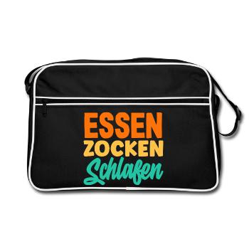 Nourriture Gaming Sleeping Gamer Dicton - Sac Retro - noir/blanc - Devant