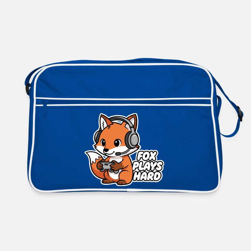 Fuchs mit Headset Spielheld Retro Tasche