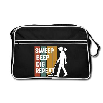 Balayage Bip Creuser Répéter Détection de métaux Fun - Sac Retro - noir/blanc - Devant