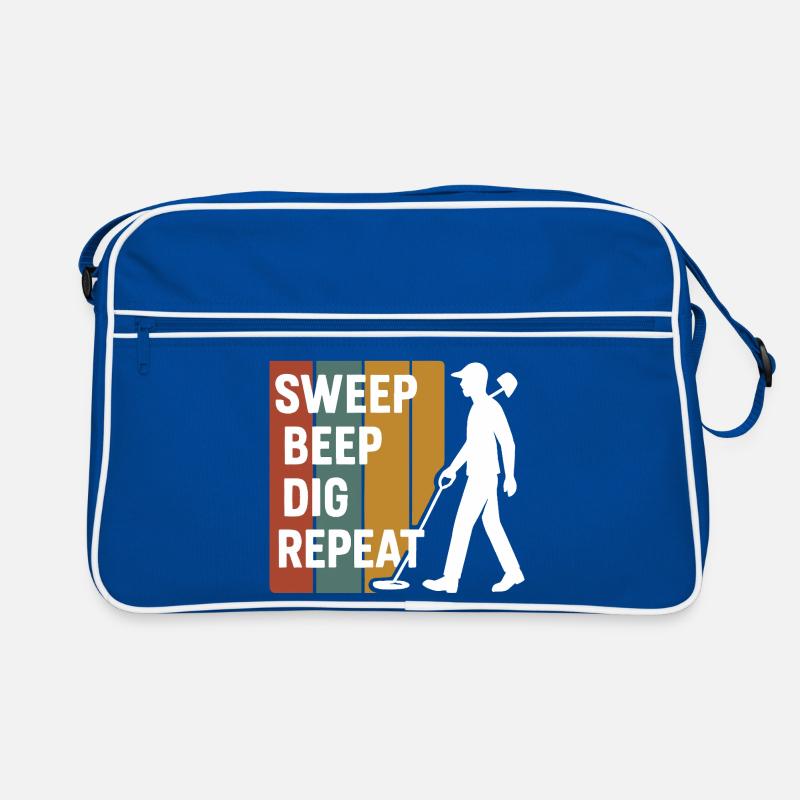 Sweep Beep Dig Repeat Metal Detecting Fun Retro Bag
