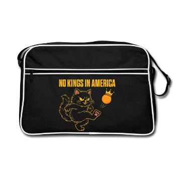 No Kings In America Patriotic Liberty Quote - Retro Bag - black/white - Front
