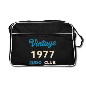 Année de naissance rétro vintage du Judo Club 1977 - Sac Retro - noir/blanc - Devant