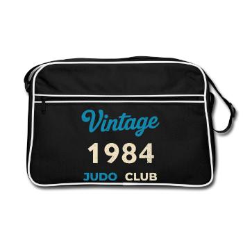 Vintage 1984 Judo Club Retro Birth Year Gift - Retro Bag - black/white - Front