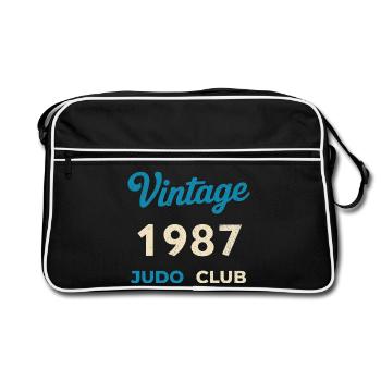 Vintage 1987 Judo Club Retro Birth Year Gift - Retro Bag - black/white - Front