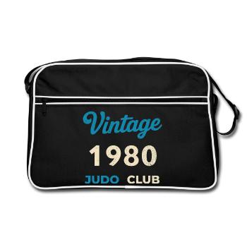 Vintage 1980's Judo Club Retro Birth Year Gift - Retro Bag - black/white - Front