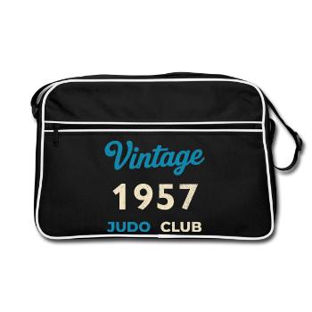 Vintage 1957 Judo Club Retro Birth Year Gift - Retro Bag - black/white - Front