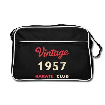 Vintage 1957 – Année de naissance rétro du Karate Club - Sac Retro - noir/blanc - Devant