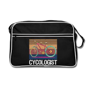 Cycologue, cycliste rétro rétro de cyclisme vintage drôle - Sac Retro - noir/blanc - Devant