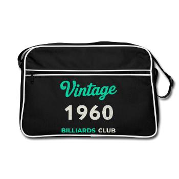 Vintage 1960 – Billiards Club Retro Birth Year - Retro Bag - black/white - Front