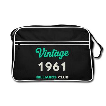 Millésime 1961 – Année de naissance rétro du Billiards Club - Sac Retro - noir/blanc - Devant