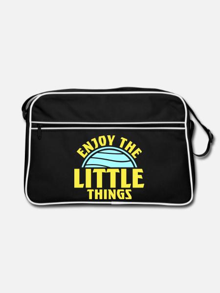 Profitez des petites choses Gratitude Pleine conscience - Sac Retro - noir/blanc - Devant