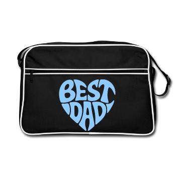 Best Dad Heart Design - Retro Bag - black/white - Front