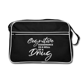 Cognitive Dissonance Is A Hell Of A Drug Saying - Retro Bag - black/white - Front
