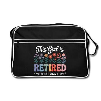 Pensioner 2026 – Finally Retired Design - Retro Bag - black/white - Front