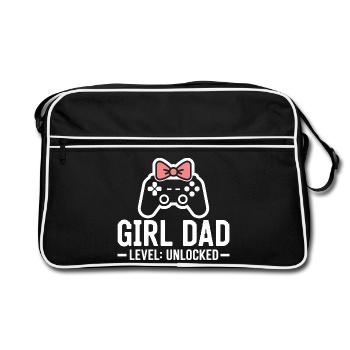 Dad-to-be & Father, Birth Daughter Girl - Retro Bag - black/white - Front