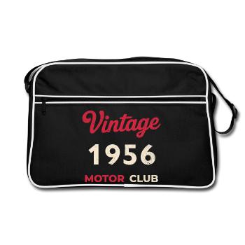 Vintage 1956 Motor Club Retro Birth Year Gift - Retro Bag - black/white - Front