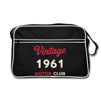 Cadeau vintage de l’année de naissance rétro du Motor Club 1961 - Sac Retro - noir/blanc - Devant