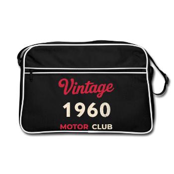 Cadeau vintage de l’année de naissance rétro du Motor Club des années 1960 - Sac Retro - noir/blanc - Devant
