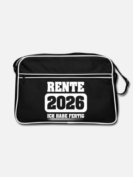 Rente 2026 - Retro Tasche - Schwarz/Weiß
