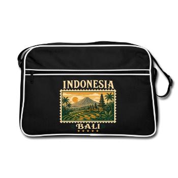 Magie tropicale de Bali dans un style rétro - Sac Retro - noir/blanc - Devant
