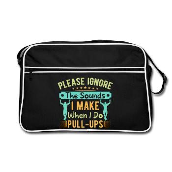 Fitness Fanatics Sounds Make Pull-Ups Calisthenics - Retro Tasche - Schwarz/Weiß - Vorne