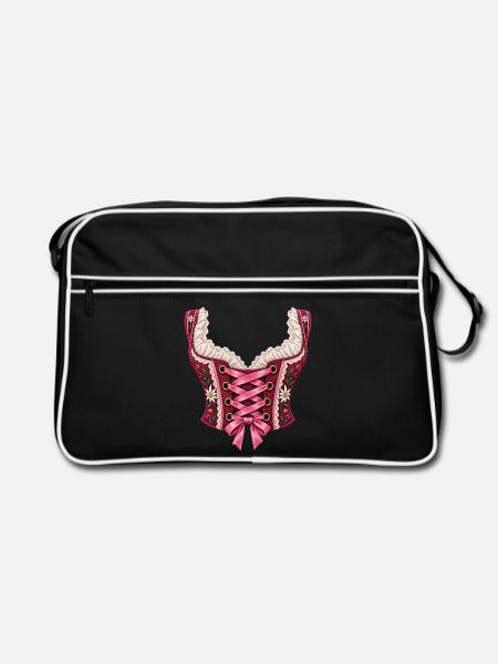 Dirndl Ersatz für Volksfestgänger - Retro Tasche - Schwarz/Weiß