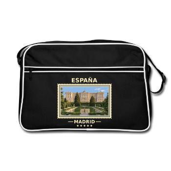 Spanien Madrid Vintage Reisemarke - Retro Tasche - Schwarz/Weiß - Vorne