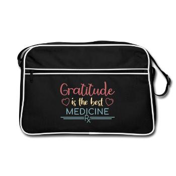 Pharmacie Thanksgiving « Gratitude » - Sac Retro - noir/blanc - Devant