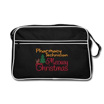 Technicien en pharmacie Noël Chat miaou Noël - Sac Retro - noir/blanc - Devant