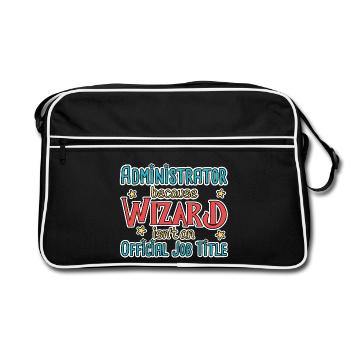 Admin Wizard Administrator - Retro Tasche - Schwarz/Weiß - Vorne