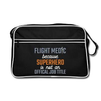 Flight Paramedic Superhero Luftrettung - Retro Tasche - Schwarz/Weiß - Vorne