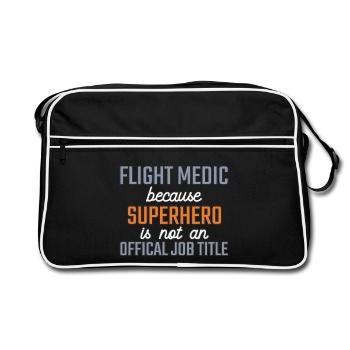 Flight Paramedic Superhero Luftrettung - Retro Tasche - Schwarz/Weiß - Vorne