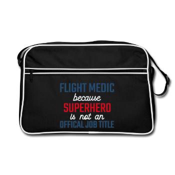 Flight Paramedic Superhero Luftrettung - Retro Tasche - Schwarz/Weiß - Vorne