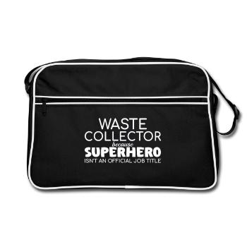 Collecteur de déchets Super-héros - Sac Retro - noir/blanc - Devant