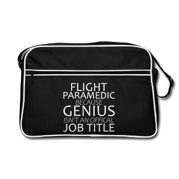 Flight Paramedic Genius Luftrettung - Retro Tasche - Schwarz/Weiß - Vorne