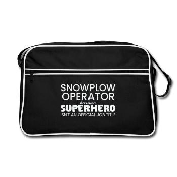 Opérateur de chasse-neige Conducteur de chasse-neige super-héros - Sac Retro - noir/blanc - Devant