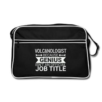 Volcanologist Genius Volcanology - Retro Tasche - Schwarz/Weiß - Vorne