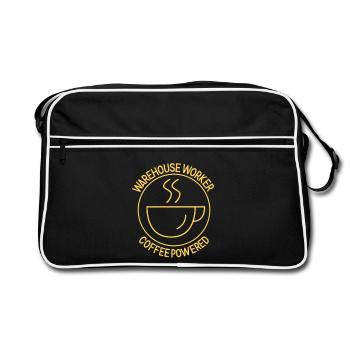 Warehouse Worker Coffee Powered - Retro Tasche - Schwarz/Weiß - Vorne