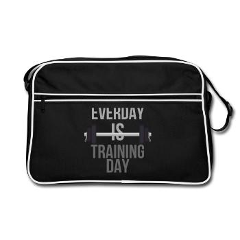 Entraînement, Entraînement, Fitness, Culturisme, - Sac Retro - noir/blanc - Devant