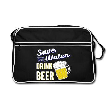 Save Water Drink Beer - Retro Bag - black/white - Front