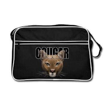 Cougar script R6Z - Retro Bag - black/white - Front
