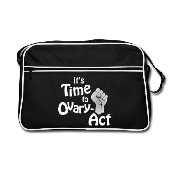 it's Time to Ovary-Act_weiss - Retro Bag - black/white - Front