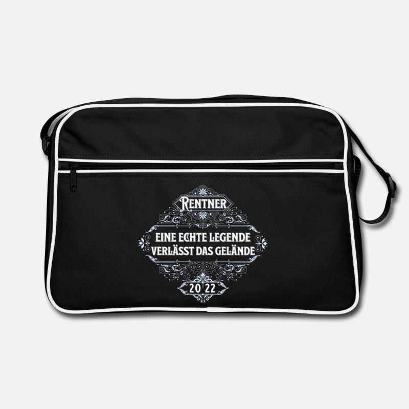 Rentner 22 Eine echte Legende verlässt das Gelände - Retro Tasche - Schwarz/Weiß