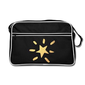 Star Gold Symbole de Noël Comic Rayons de Noël - Sac Retro - noir/blanc - Devant