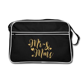 Mr And Mme script doré - Sac Retro - noir/blanc - Devant