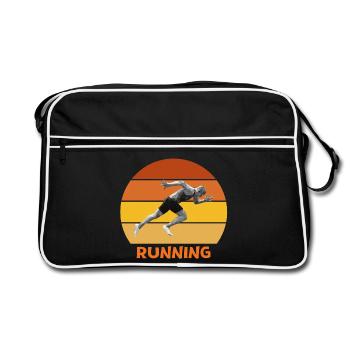 athletics, sprint, running - Retro Bag - black/white - Front